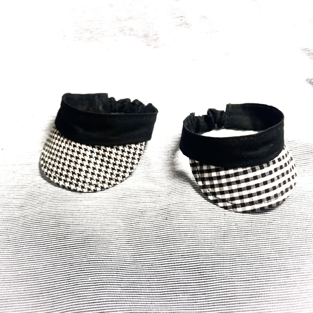 ぬい帽子 モノクロサンバイザー