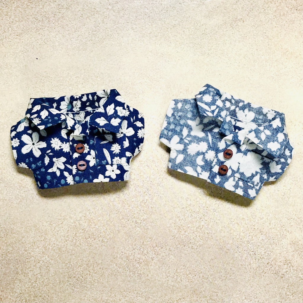 ぬい服 紺色アロハシャツ