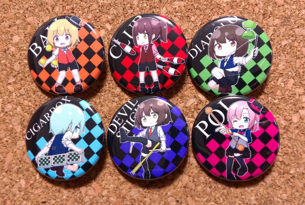 ジャグリング缶バッジ