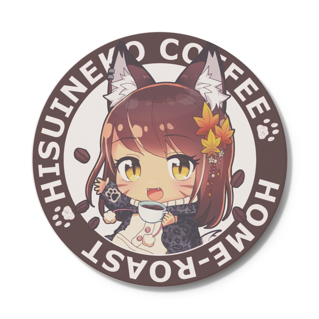 ひすいねこ白雲石コースター