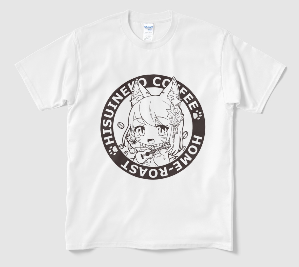 ひすいねこTシャツ(S/M size、しんぷる)