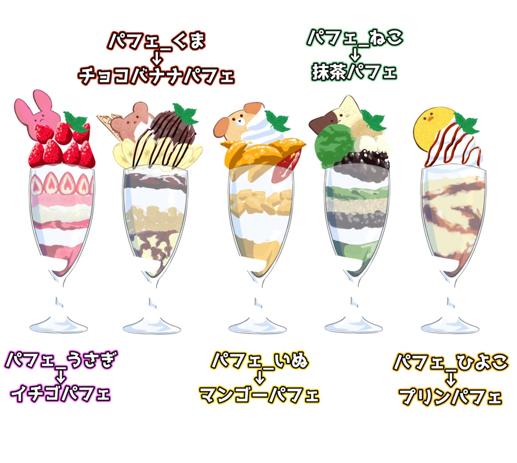 パフェをあ~んする手