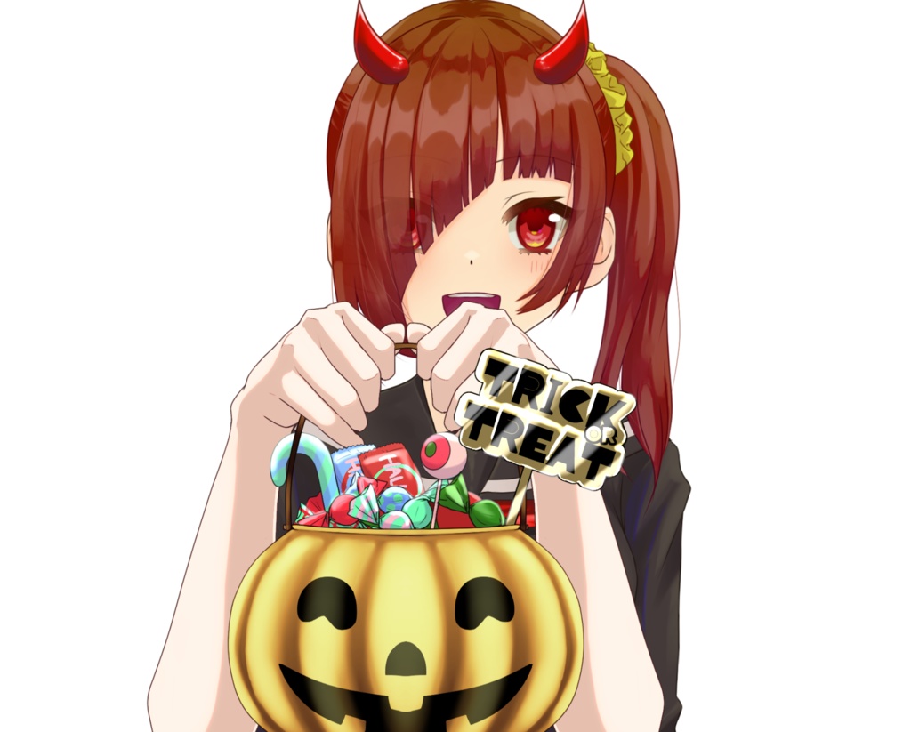 お菓子入りバケツの透過素材