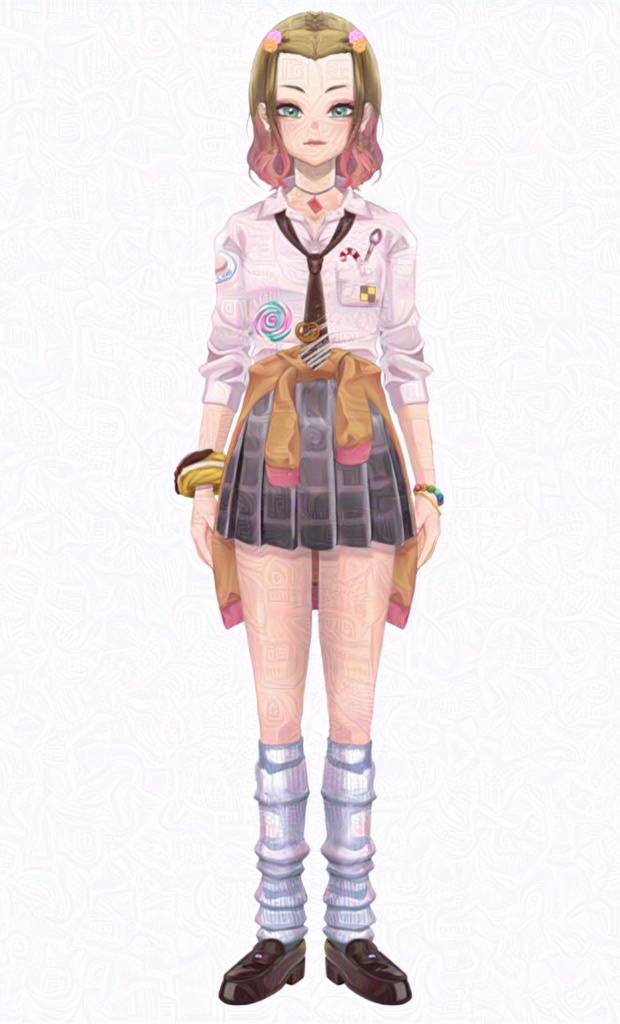 【汎用モデル】お菓子好きのダウナーギャル【パーフェクトシンク】