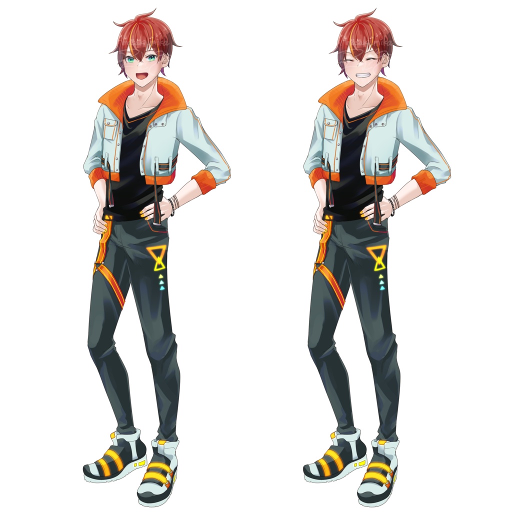 【表情差分10種】サイバーカジュアルな男の子