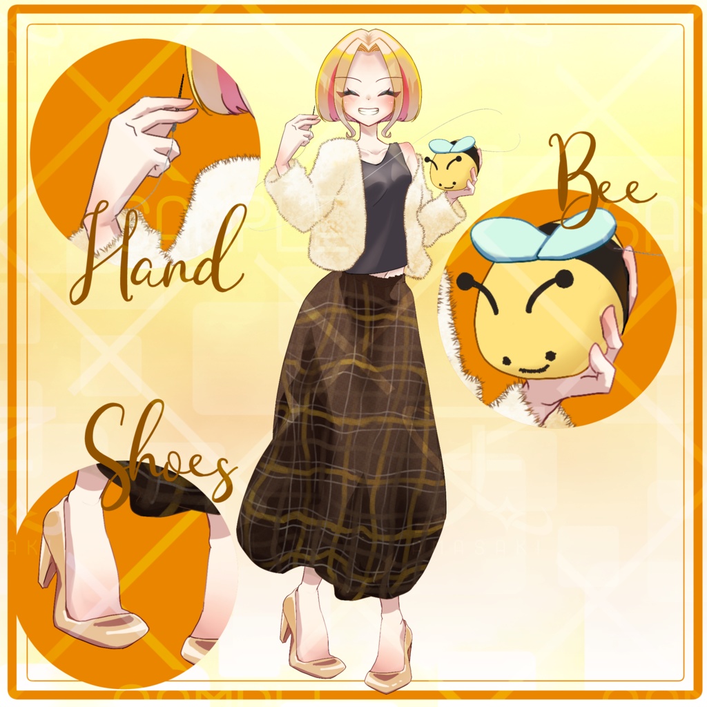 【表情差分12種】ミツバチ風の女の子