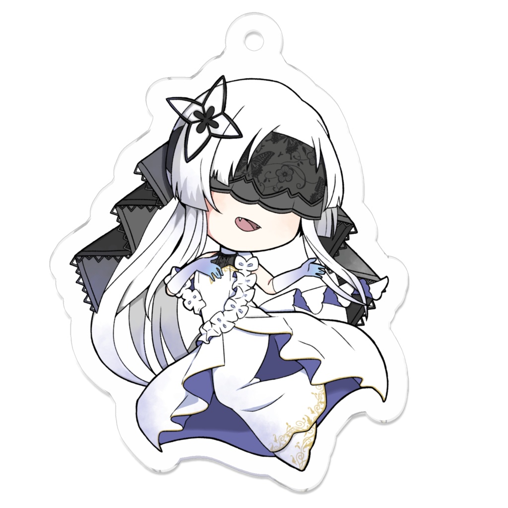 慈硯イスのアクリルキーホルダー (白ドレスver)