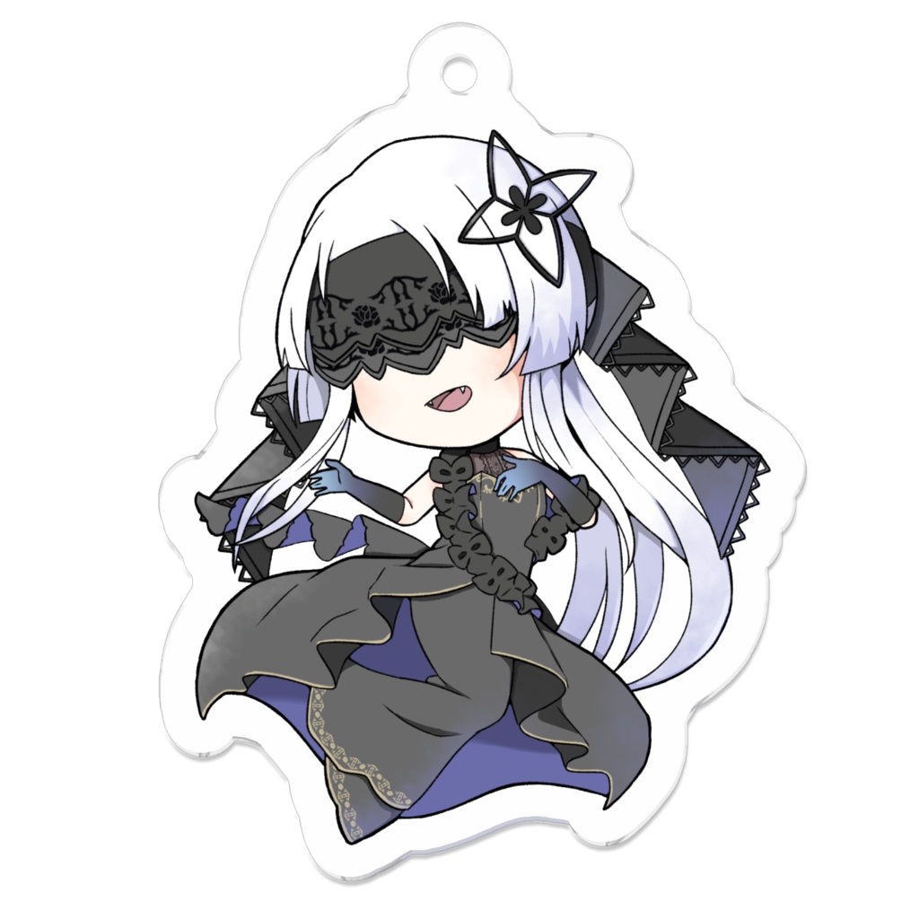 慈硯イスのアクリルキーホルダー (黒ドレスver)