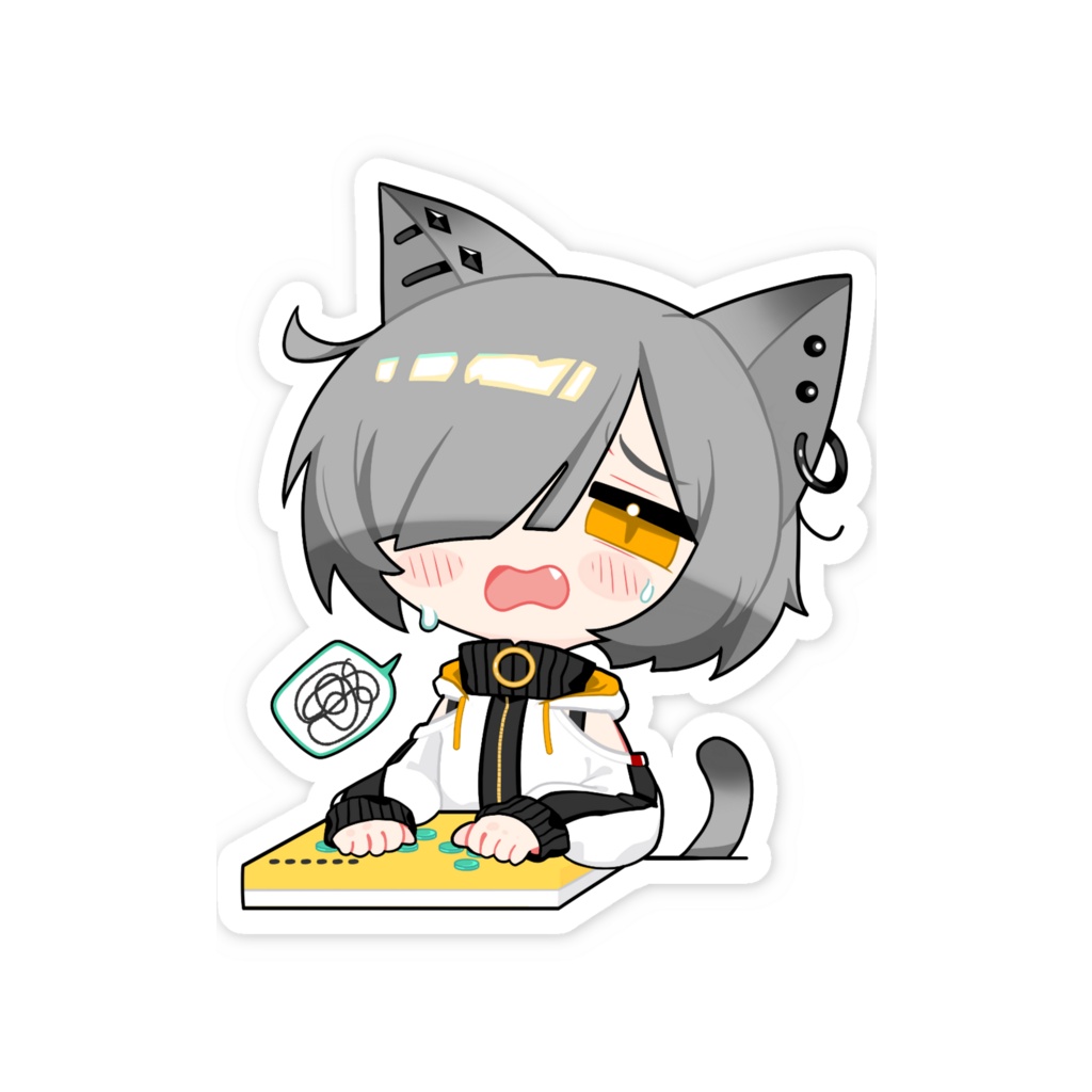 【ステッカー】ぐぬぬ陰キャット