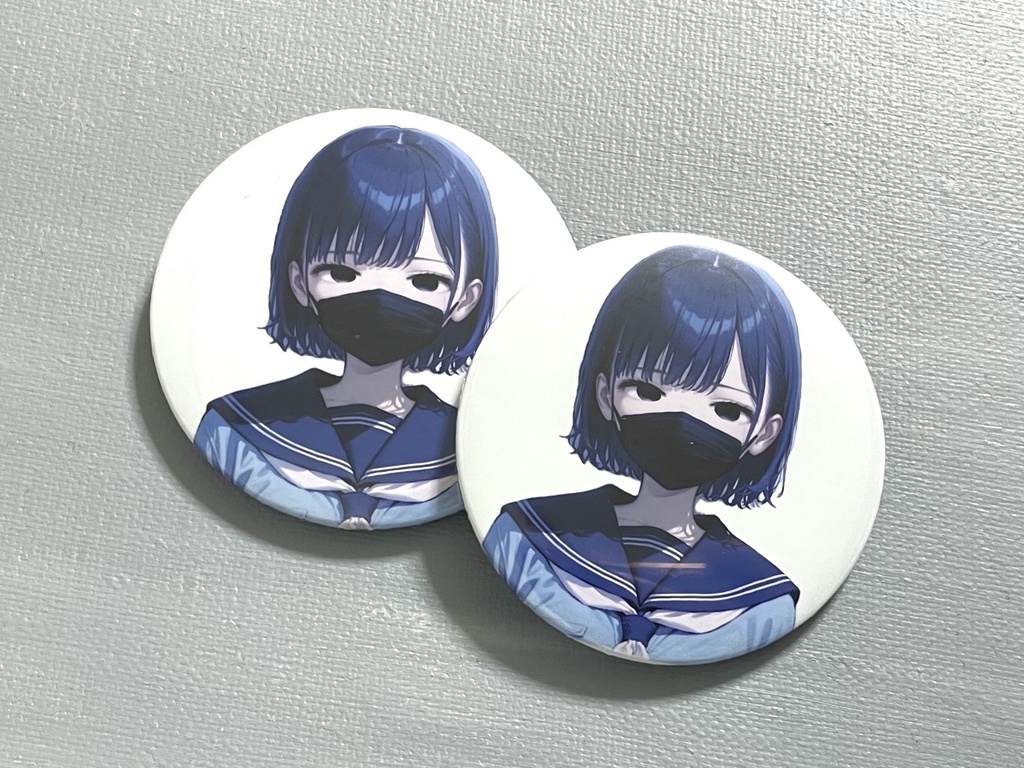 青色セーラー服缶バッジ