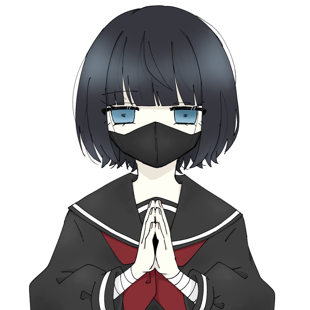 黒髪アクリルキーホルダー