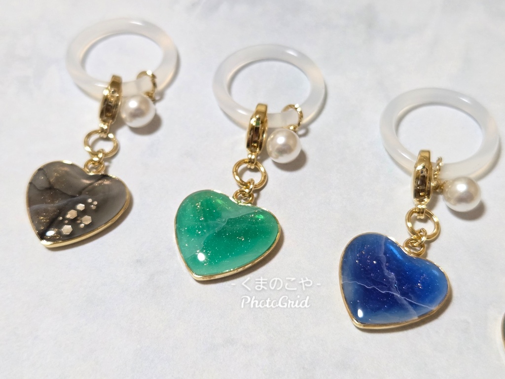 晶石ハート チャーム