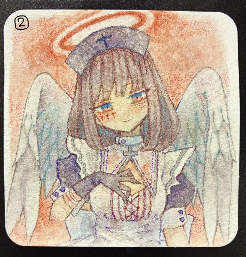 天使ちゃんとケモ耳ちゃん てのひら原画