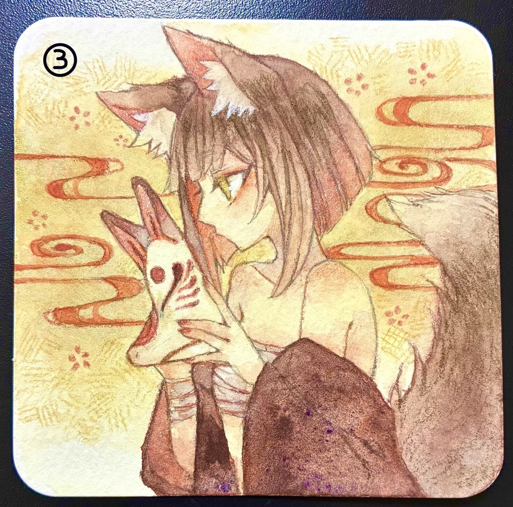 狐ちゃん🦊てのひら原画