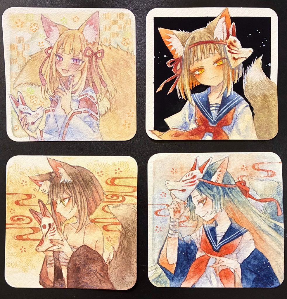 狐ちゃん🦊てのひら原画