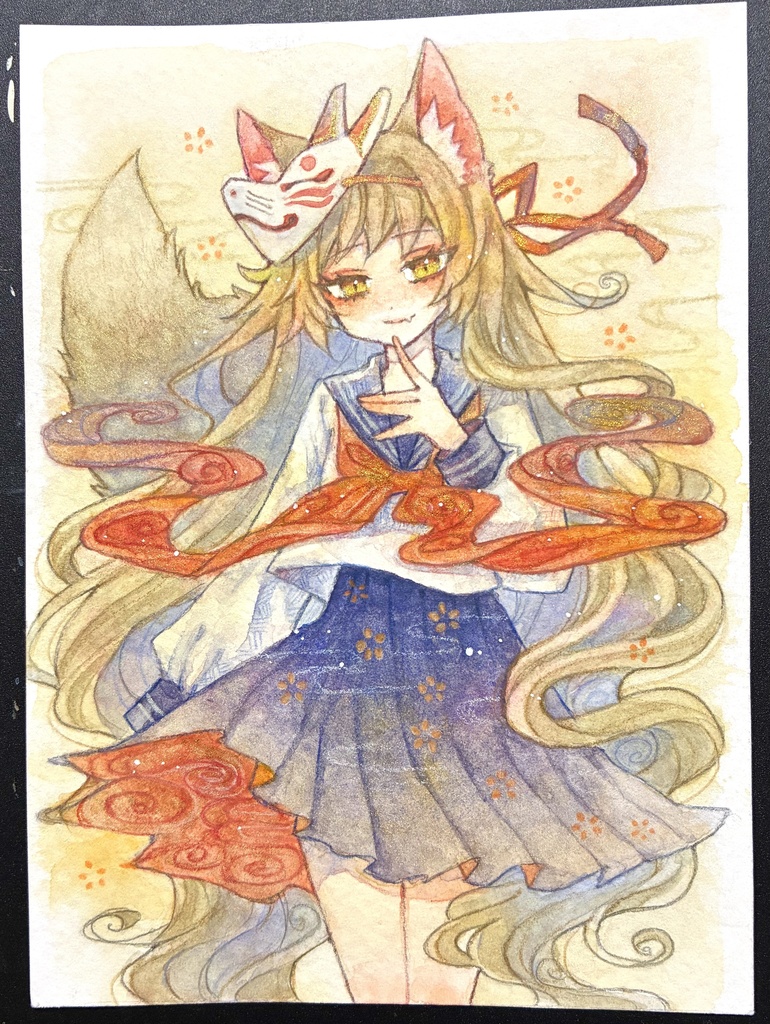 ふわふわ狐ちゃん🦊　フレームレス原画