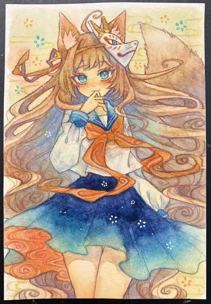 ふわふわ狐ちゃん🦊　フレームレス原画