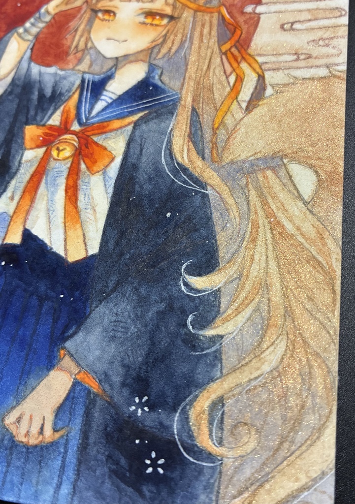 羽織セーラー服の狐ちゃん🦊 フレームレス原画