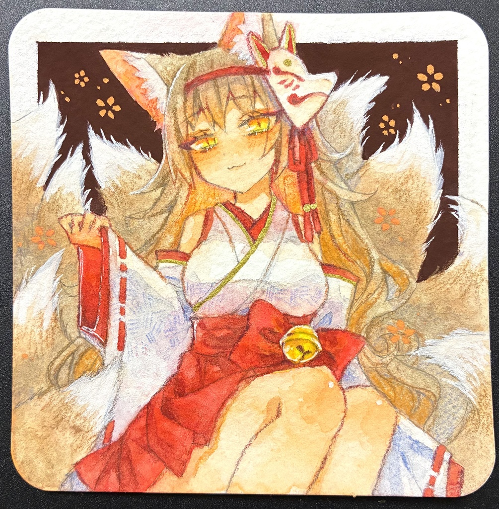 九尾の巫女 狐ちゃん🦊てのひら原画