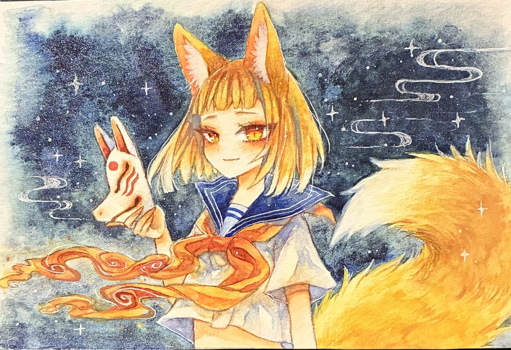 狐ちゃん🦊フレームレス原画