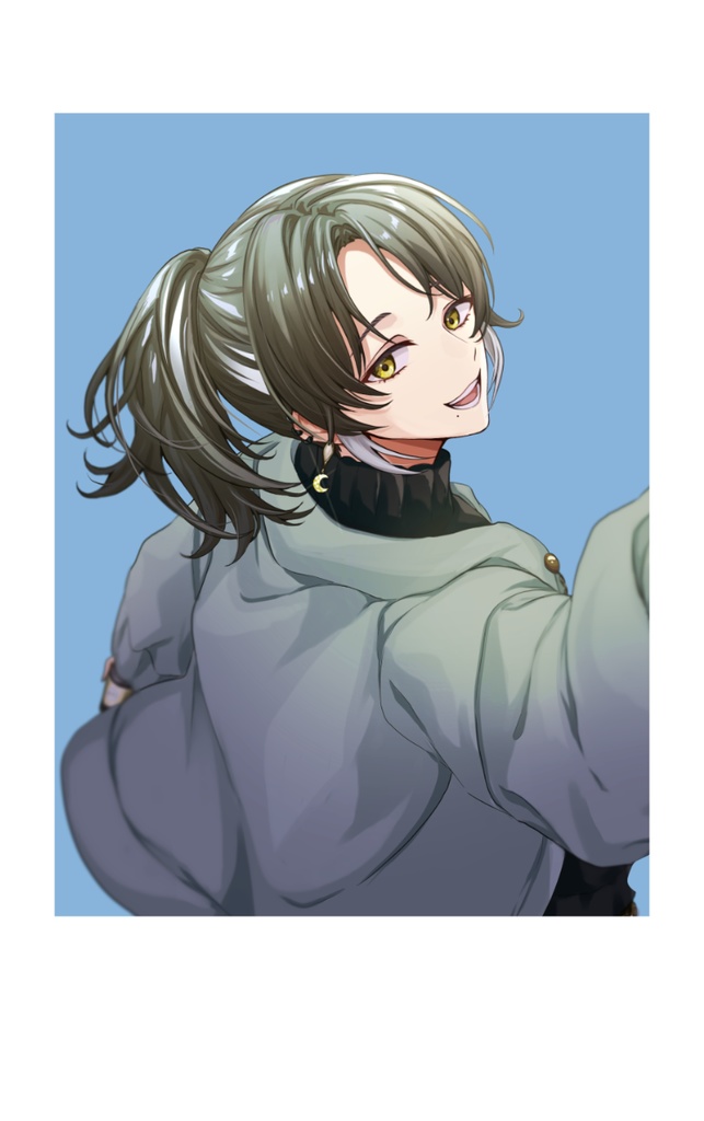 チェキ風カード 背景水色【誕生日記念】