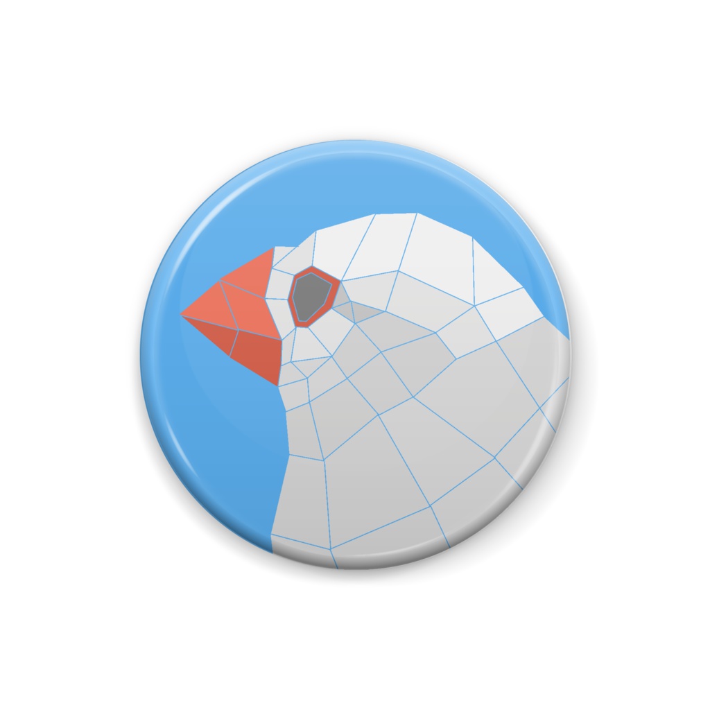 文鳥バッジ(青)