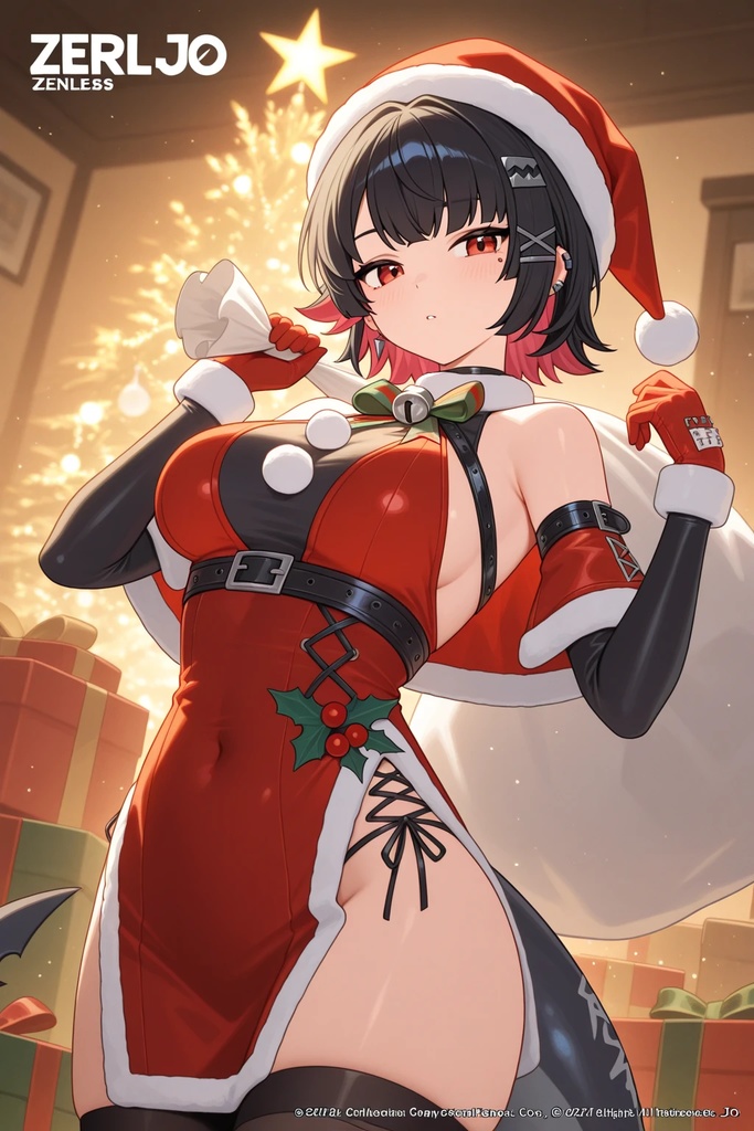 エレンジョー クリスマス衣装イラスト【AI二次創作／デジタルアート】