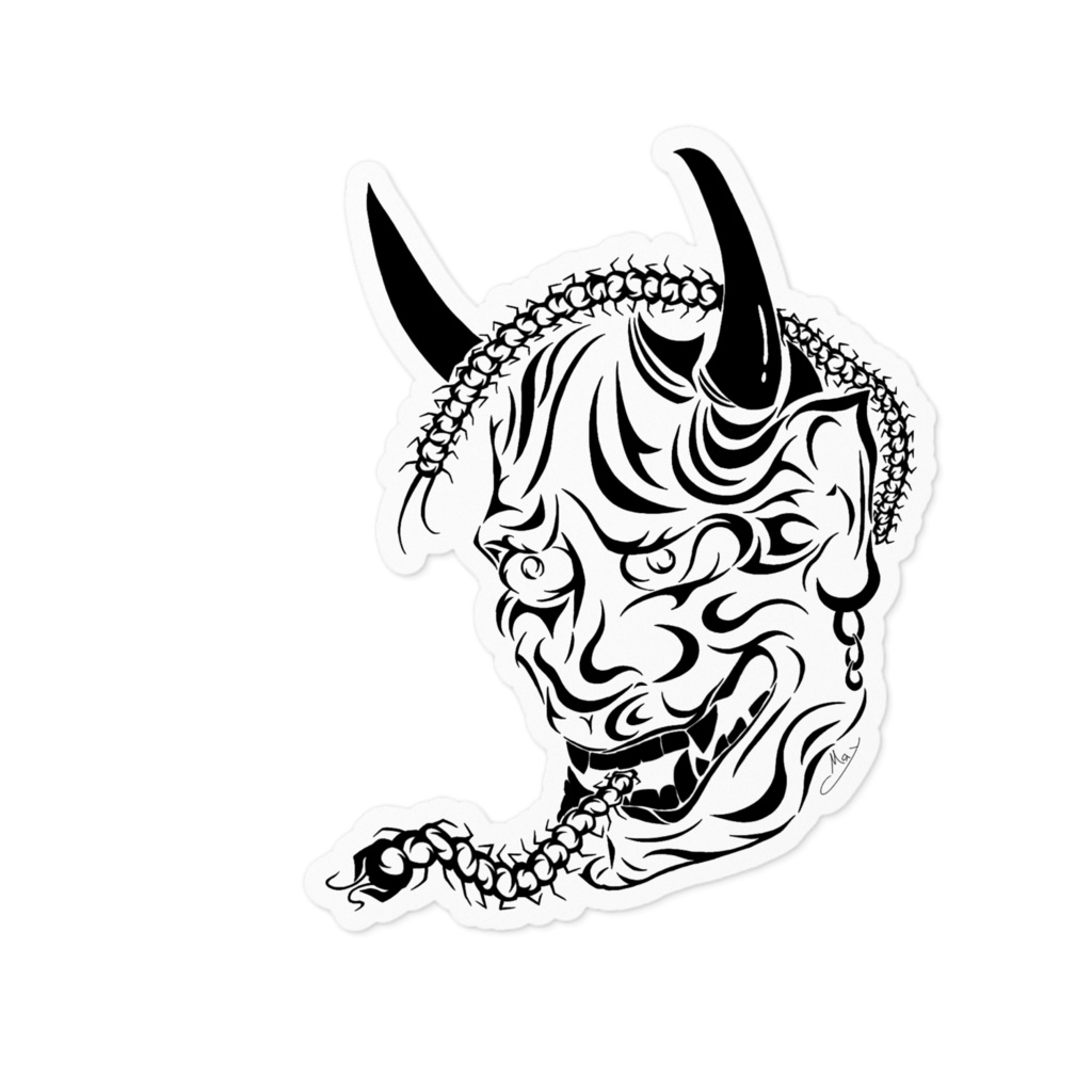 ステッカー:般若と百足