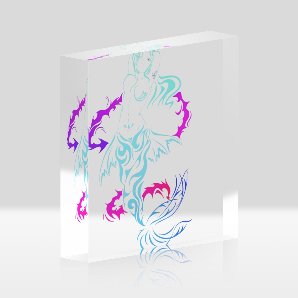 アクリルブロック：人魚