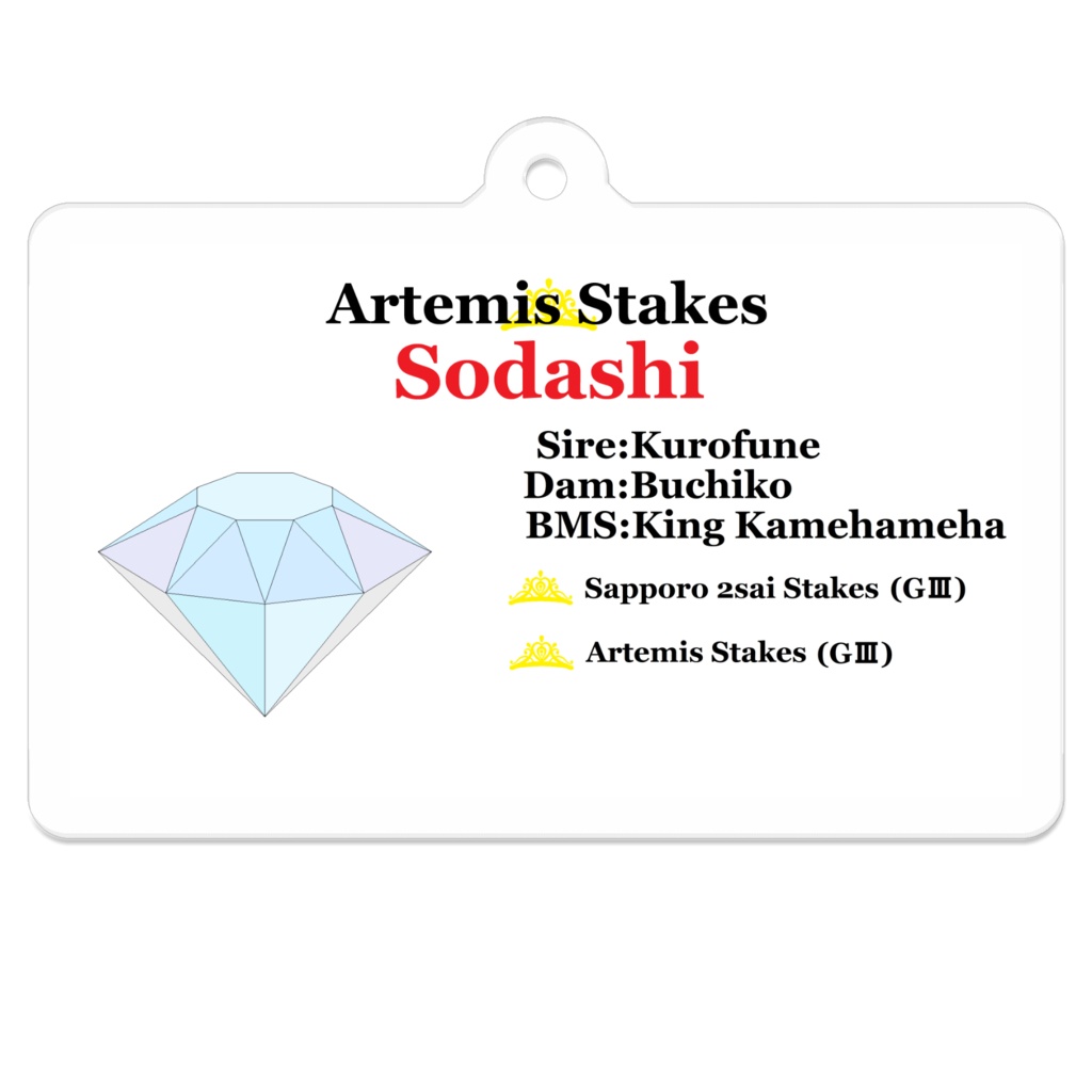 ソダシ アルテミスS勝利 アクリルキーホルダー ホワイト