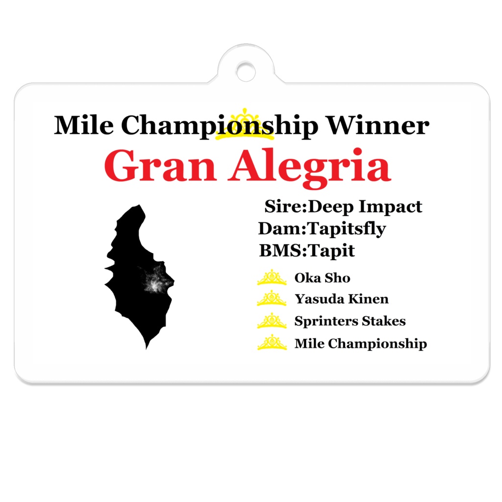 グランアレグリア　マイルチャンピオンシップ　キーホルダー　ホワイト
