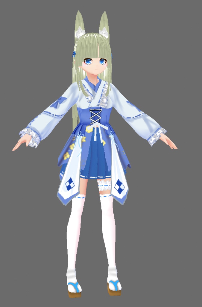 【VROIDテクスチャ】こんきつねさんの巫女服