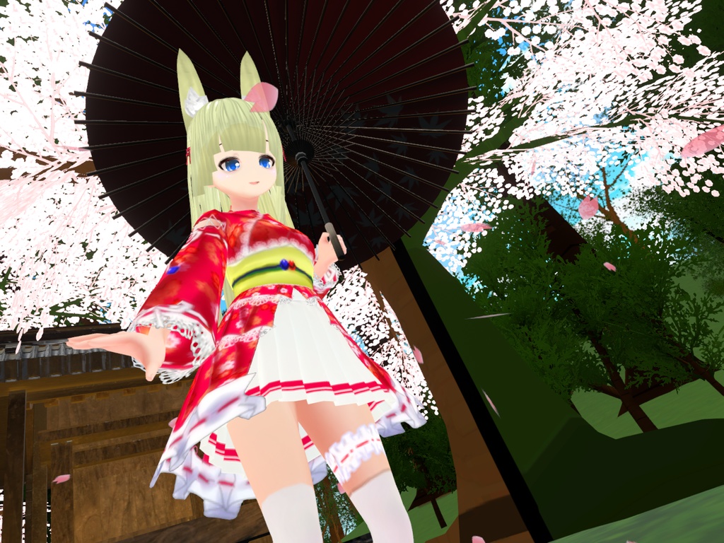 【VROIDテクスチャ】こんきつねさんの浴衣ドレス