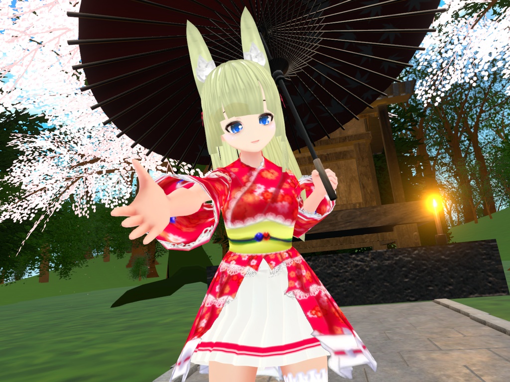 【VROIDテクスチャ】こんきつねさんの浴衣ドレス