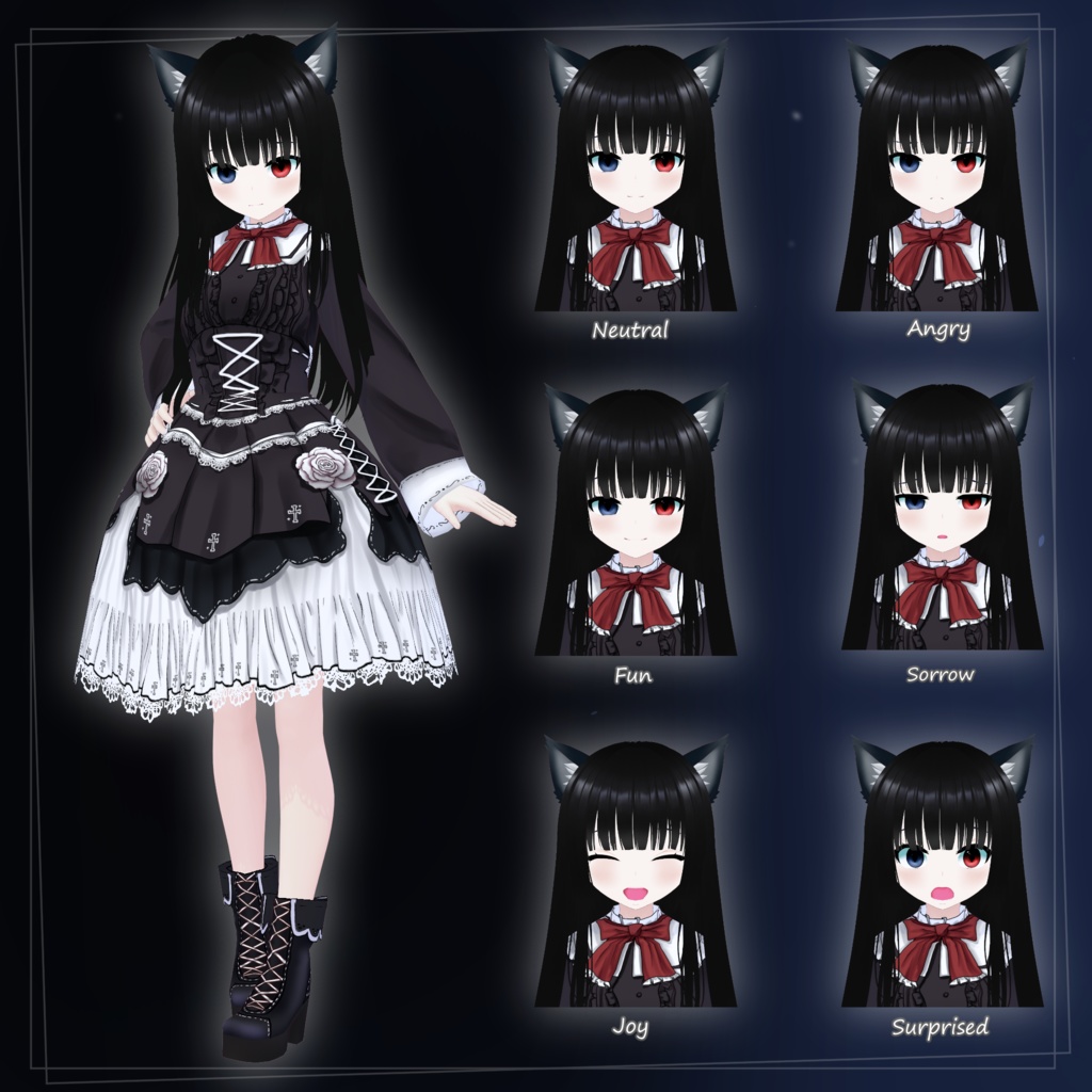 【VRoidアバター】新月 黒猫ちゃん ~もう一つの夜~