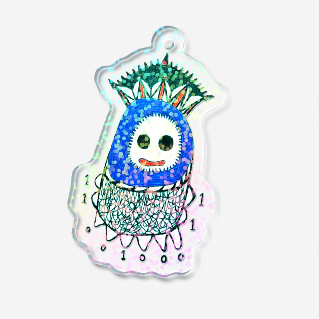 デジタロウのホログラムアクリルキーホルダー(グリッター柄)