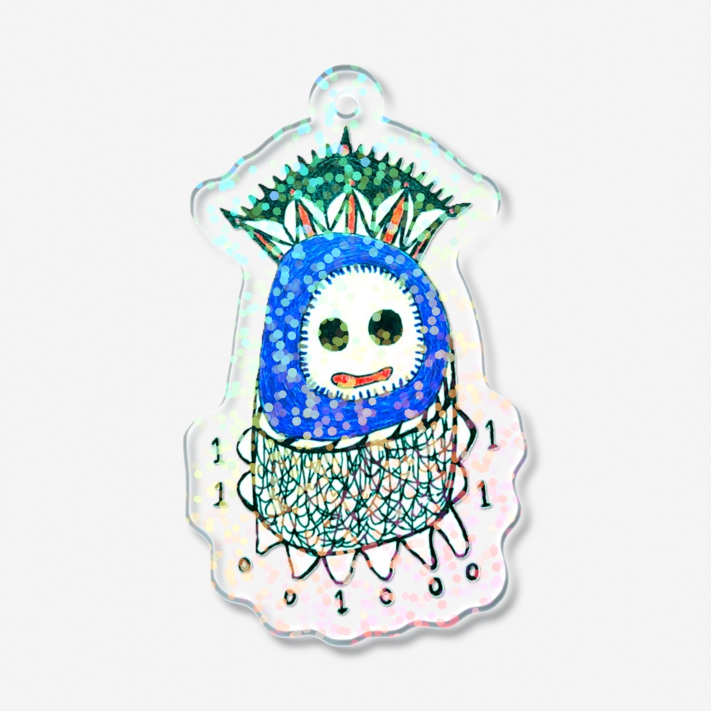 デジタロウのホログラムアクリルキーホルダー(グリッター柄)