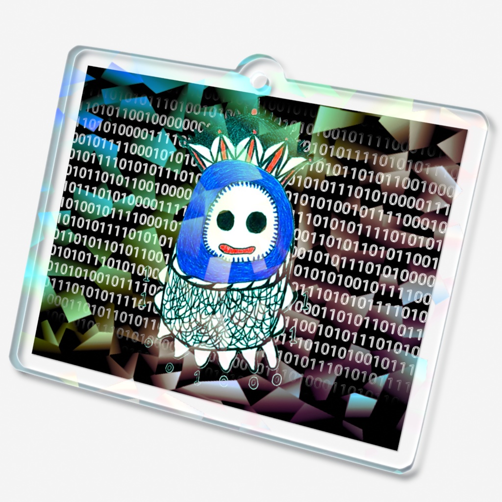 デジタロウのホログラムアクリルキーホルダー黒(クリスタル)
