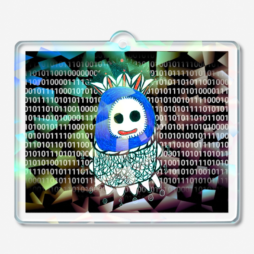 デジタロウのホログラムアクリルキーホルダー黒（クリスタル）