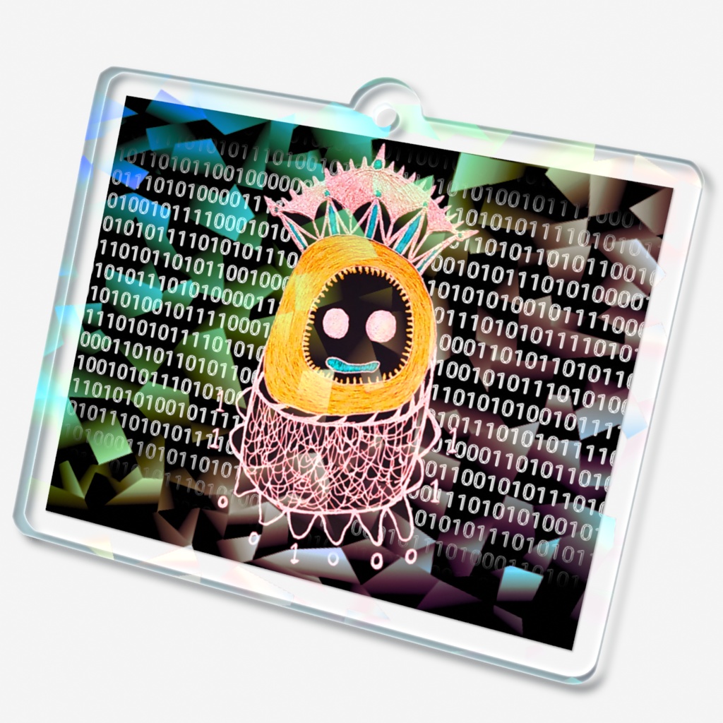 バグタロウのホログラムアクリルキーホルダー黒(クリスタル)