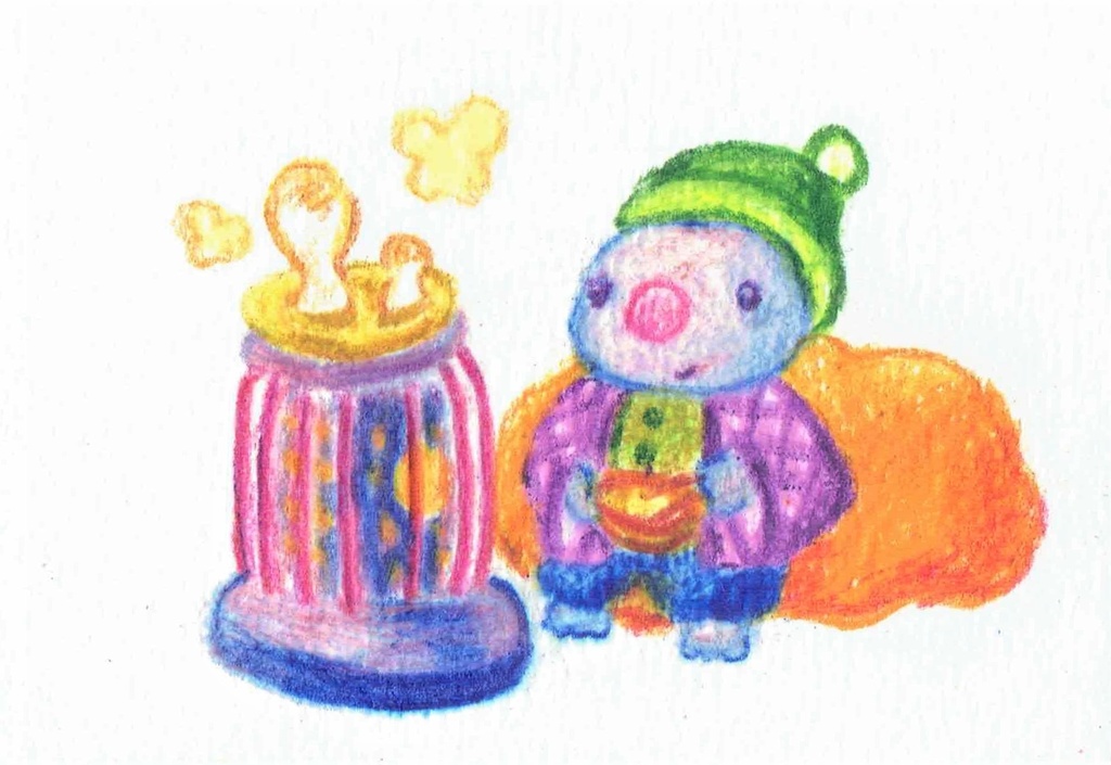 ミニ原画「巣籠もりの楽しみ」