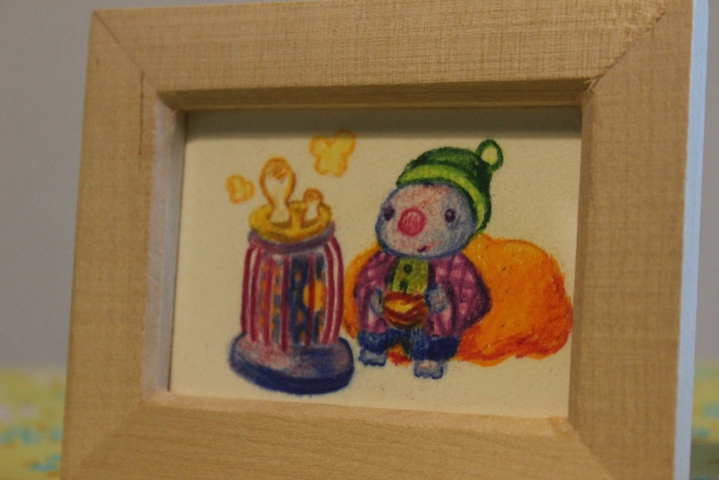 ミニ原画「巣籠もりの楽しみ」