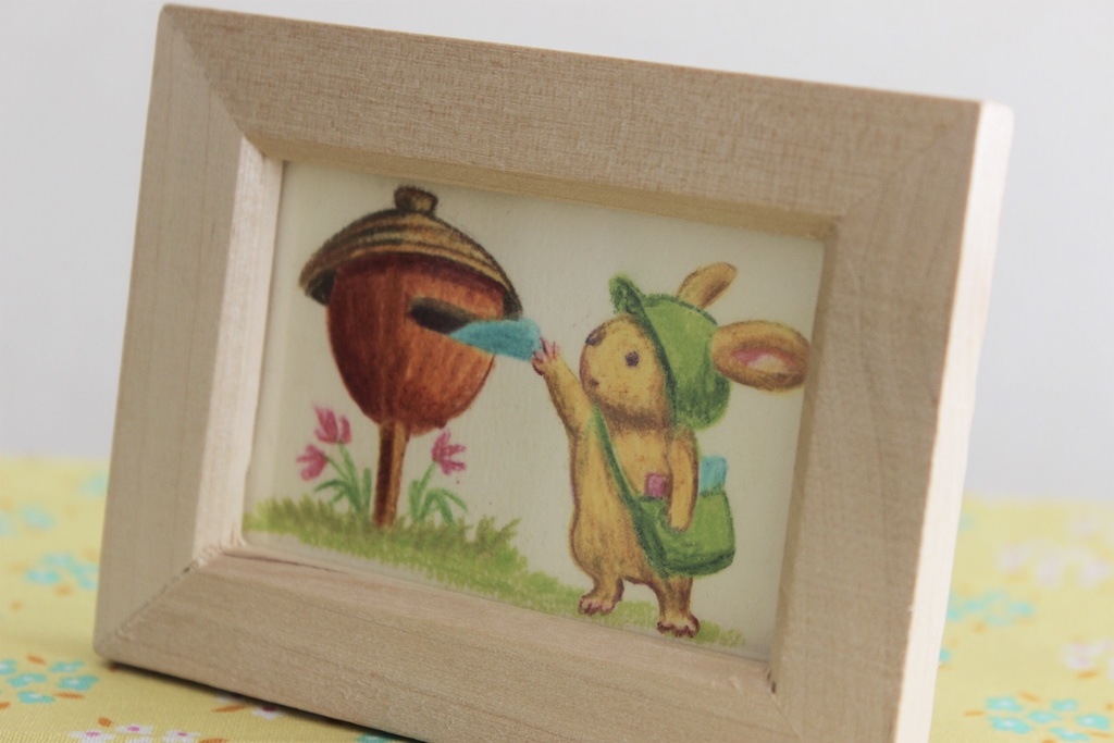 ミニ原画「うさぎの郵便屋さん」