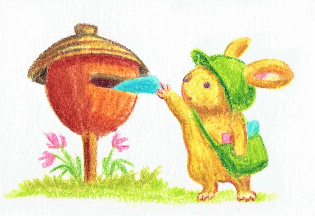 ミニ原画「うさぎの郵便屋さん」