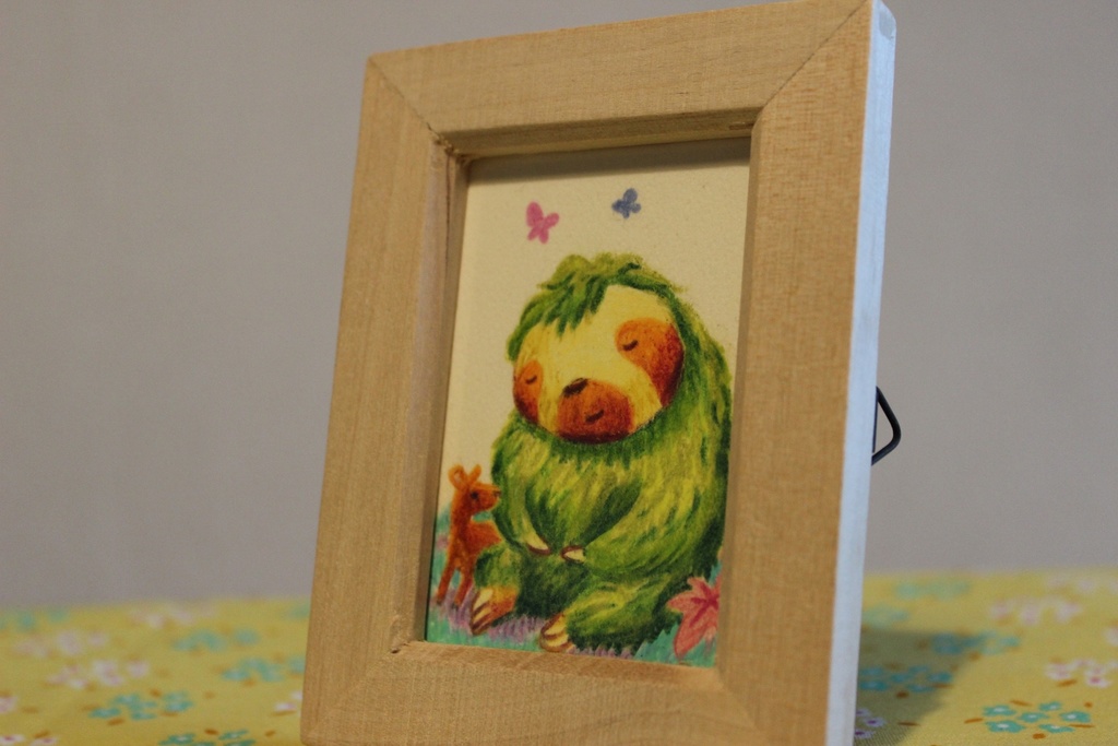 ミニ原画「起こさないように…」