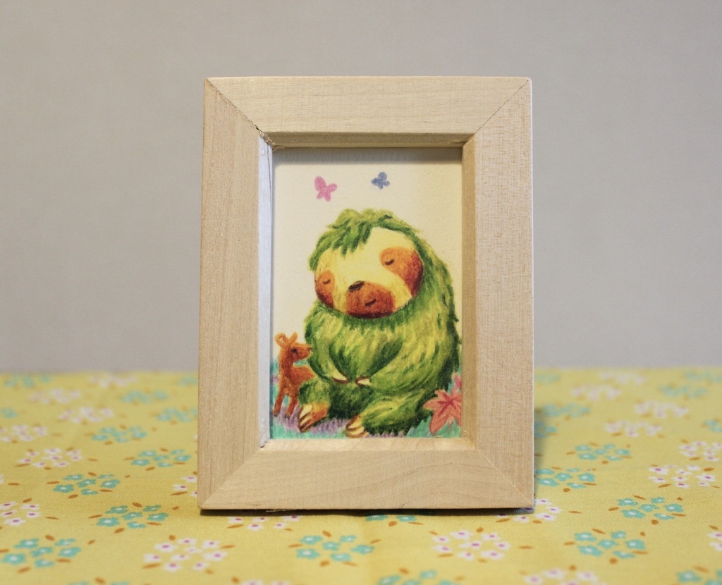 ミニ原画「起こさないように…」