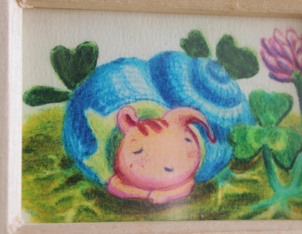 ミニ原画「春眠かたつむり」