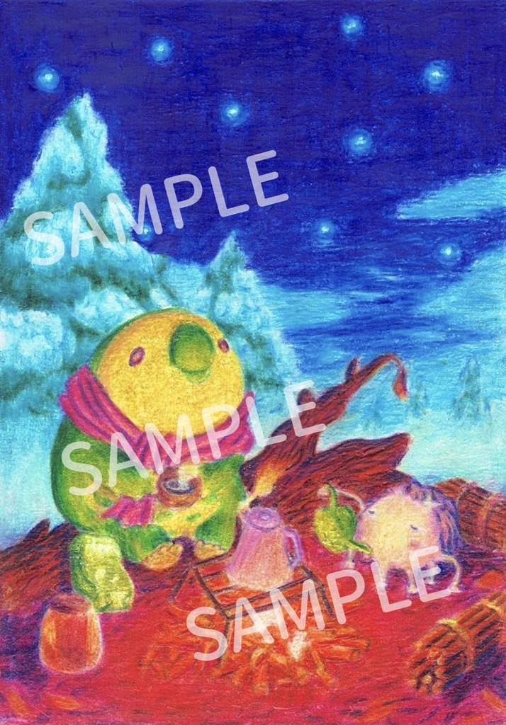 色鉛筆画「星の味」