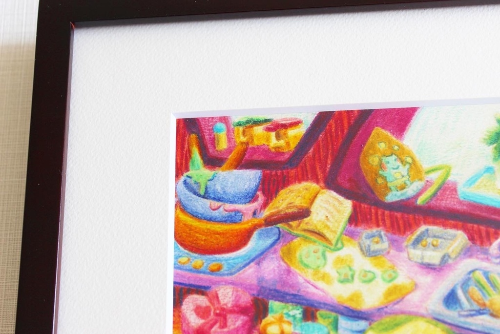 色鉛筆画「喜んでくれるかな」