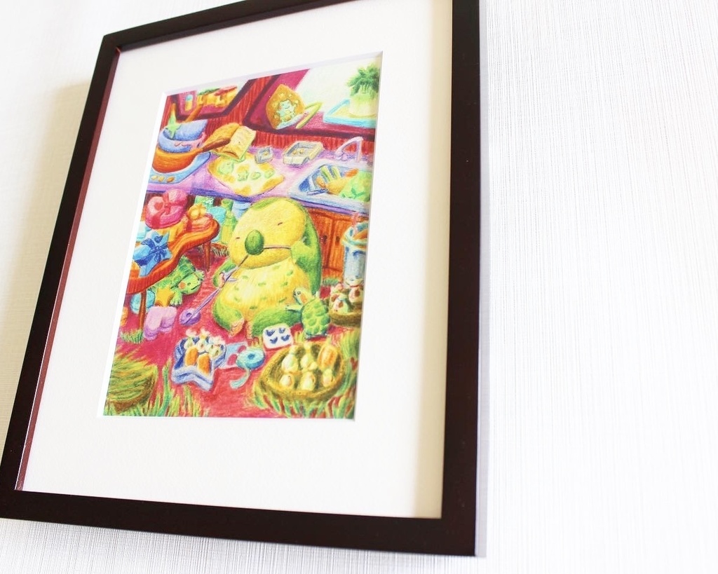 色鉛筆画「喜んでくれるかな」